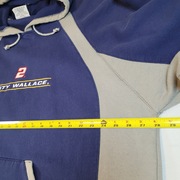 VINTAGE Rusty Wallace PIT Hoodie MILLER LITE #2 CAR Racing Chase Authen Size 2XL - Picture 10 of 11